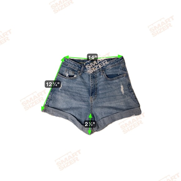 Wild Fable Women's Blue Denim Super High Rise Rolled Cuff Distressed Shorts SZ 6 - Picture 5 of 5